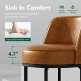 Ollega 26" Brown Counter Height Bar Stools Set of 4, Anti-Pinch Swivel