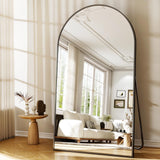 Easly 46"x76" Extra Large Arched Full Length Mirror - Leaning Mirror Arch Wall-Mounted Mirrors - Aluminum Alloy Frame Modern Simple Home Decor - for Living Room Bedroom Cloakroom