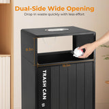 BEAMNOVA 30.36 Gal Outdoor Commercial Trash Can with Lid, Door, Lock