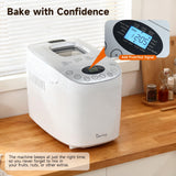 Davivy Bread Maker Machine with 2 Dough Kneading Paddles,15-in-1 Automatic Large Capacity Bread Machine Nonstick Bowl For Bread, Jam& Yogurt, 3 Loaf Sizes and 3 crust settings, 3.5LB, includes gloves
