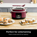 Foodi Possible 8.5QT Multi Cooker Electric Pot, 8-in-1 Programmable Slow Cooker, Sauté, Steam, Bake & Roast, Oven-Safe Nonstick Pot to 500°F, 1400W, Large Capacity (Cherry Tarte)