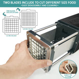 Fstcrt Electric French Fry Cutter, Professional Commercial and Household French Fries Cutter, Potato Slicer with 1/2Inch & 3/8Inch Blade, Automatic Cut Machine, Suitable for Potato Carrot Cucumber