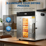Takywep Digital Food Dehydrator Machine 10-Tray with Stainless Steel Trays, Adjustable Temperature Control & Timer, for Jerky, Herbs, Fruits, Vegetables, BPA-Free, Includes Recipe Book