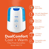 Vicks Dual Comfort Cool + Warm Mist Humidifier for Bedrooms With Fusion Technology, Compatible with Vicks VapoPads and Vicks VapoSteam, White