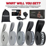 WIKDAY Resistance Bands, Pull Up Bands, Workout Bands for Exercise, Thick Heavy Resistance Band Set with Door Anchor, Elastic Bands for Body Stretching, Training at Home/Gym for Men & Women