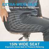 Rolling Stool Chair with Wheels, Height Adjustable Stool with Back Support, Office Drafting Chair with PU Leather Cushion