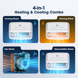 2026 Upgraded Portable Air Conditioners 14000 BTU, Smart Portable AC Unit with App & Remote Control, 4-in-1 Cooling, Heating, Dehumidifier, Fan for Rooms up to 700 sq.ft, 24H Timer, 2 Speed