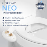 LUXE Bidet NEO 120 - Single Nozzle, Self-Cleaning, Non-Electric Bidet Attachment for Toilet Seat, Adjustable Water Pressure, Rear Wash (Gold)