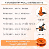 GreatBuddy 6 Pack WA0010 Replacement Spool for Worx Weed Eater String, Compatible with Worx Select Electric String Trimmer, 10ft, 0.065 Inch