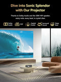 Smart Projector 4K Daylight,Certified Apps,ToF CMOS Auto Focus,2300ANSI High Lumen Ultra HD Home Outdoor Movie Gaming Projector with WIFI6 Bluetooth,GTV,NFC Casting,Dolby Audio,HDMI ARC,HDR10