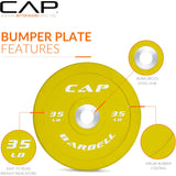 CAP Barbell 160 lb Competition Olympic Weight Set with 7ft Chrome Barbell & Color Bumper Plates