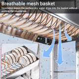 BEBANE Over The Sink Dish Drying Rack, 304 Stainless Steel 2 Tier Racks, Multifunctional Kitchen Storage Organizers, for Dishes, Glasses, Bowls & Cutlery(96cm/37.8in)