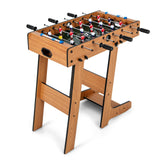 GYMAX Folding Foosball Table, 27” Freestanding Soccer Game Table with 2 Balls for Family, Home, Game Room Teens Adult
