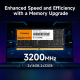 fanxiang SODIMM DDR4 RAM 32GB (2 x 16GB) 3200Mhz, Intel AMD Laptop Memory