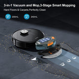 MAMNV Robot Vacuum and Mop, 11500 Pa Suction, 3-in-1 Robotic Vacuum with Smart LiDAR Navigation, 90 Day Self-Emptying,160 Min Runtime,App/Alexa/Voice Control, Ideal for Pet Hair, Carpet & Hard Floor