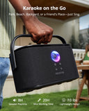 Ikarao Portable Karaoke Machine for Adults, Built-in Lyrics Display and Screen, 2 Self-Charging Wireless Microphones, Karaoke App, 140W Speaker, Connects to TV for Home Party Birthday Outdoor Camping