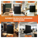 Room Divider Panel, 100% Blackout Privacy Screens with Wider Feet, 5 Ft Portable Room Partition for Room Separator