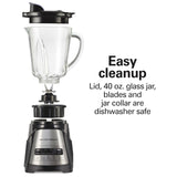 Hamilton Beach Power Elite Wave Action Blender For Smoothies, 40 Oz Glass Jar, 12 Functions Including Puree, Crush Ice, 700 Watts - Black (58148A)