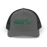 Trust in the Power of God Christian Trucker Hat, Embroidered Scripture Hat for Men & Women, Religious Apparel Charcoal/Black