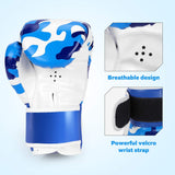 Kids Boxing Gloves, Boxing Gloves for Children 3-9 Youth Boys Girls Toddler PU Cartoon Sparring Training Boxing Gloves for Punching Bag, Kickboxing, Muay Thai, MMA (Blue) KUYOU