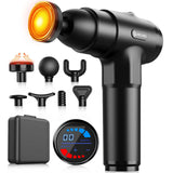 AERLANG Massage Gun with Heat Deep Tissue Back Massager Neck Massager for Pain Relief,Muscle Percussion Massage Gun, Birthday Gifts for Men Women Dad him Handheld Message Gun with 7Heads&Silent