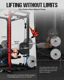 Goimu C1-V4 Power Cage, 2000LBS Squat Rack with LAT Pulldown, Multi-Function Weight Cage Strength Training Machine, Workout Cage with More Attachments (C1-SE RD)