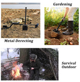 IUNIO Survival Off-Roading Tool Kit, 19 in 1 Folding Shovel, Camping Axe, Multitool, Pickaxe, with Carrying Bag, for Outdoor, Car Emergency (Upgrade Black)