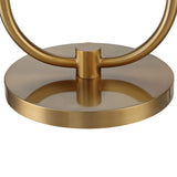 Possini Euro Design Volta Mid Century Modern Arched Floor Lamp with USB Charging Port Glass Tray Table 66" Tall Antique Brass Gold Metal White Linen Drum Shade Living Room Reading House Bedroom