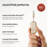 Twelve South AirFly Pro | Bluetooth Wireless Transmitter/Receiver Adapter for 2 Headphones, Audio Sharing, Compatible with 3.5mm aux Jack for Airplanes, TV, Gym, Stereo, and Travel, Gold