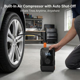 Jump Starter with Air Compressor – 4000A Peak Car Battery Booster & 150PSI Tire Inflator, 12V Auto Jump Box for Gas & Diesel Engines, LED Power Bank & Flashlight, Smart Safety Clamps, Gift-Ready