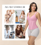 SHAPSHE Waist Trainer Corset for Women Tummy Control Sport Workout Body Shaper Vest for Postpartum Gym Zipper and Hooks Pink XXL