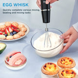 Howork 450W Immersion Hand Blender, 4-in-1 Multifunctional 2 Speed Stainless Steel Handheld Stick Blender, Titanium Cross Blade, 600ml Mixing Beaker and 500ml Food Processor, Dishwasher Safe, Black