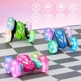 Amicool Remote Control Car for Girls 6-12 with Flashing Light, Toys 6 7 8 9 Years Old Girl Birthday Gifts Idea, RC Cars Stunt 4WD 2.4Ghz Double Sided 360° Flip, Present for Kids, Christmas, Pink