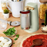 Electric Can Opener, Auto-Turn, Knife Sharpener, Bottle Opener, Easy-Clean, Corded, One-Touch, Stainless Steel Blade (Sage Green)