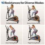 Niceday Elliptical Exercise Machine, Elliptcal Machine for Home, 16IN Stride Elliptical Machine, Elliptcal Training Machine with 16 Level Resistance, 400LBS Loading Capacity