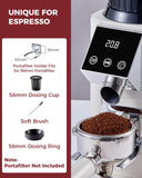 Tuni G1 Conical Burr Coffee Grinder, 48 Grind Settings Anti-static Burr Mill, Precision Electronic Timer and LED Touchscreen