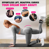 HOXWC Ankle Resistance Bands with Cuffs, Ankle Bands for Working Out, Glute Workout Equipment, Portable Cable for Glutes Workouts, Kick Back Ankle Straps