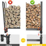 WALMANN 8ft Firewood Rack with Cover, Heavy Duty Firewood Rack With Weather Resistant 600D Oxford Fabric Cover, Indoor/Outdoor Wood Rack for Firewood