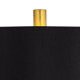 Possini Euro Design Minerva 32" Tall Modern Glam Luxe End Table Lamps Set of 2 Sculptural Gold Leaf Black Shade Living Room Bedroom Bedside Nightstand Office Home Reading Kitchen Entryway Console