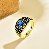 Oseew 2027 Men Personalized Graduation Class Ring (Yellow Gold)