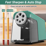 AFMAT PSX1 Heavy Duty Electric Pencil Sharpener, 6 Holes, Auto Stop Pencil Sharpeners for 6-11mm Pencils, Classroom Electric Sharpener for Artists, 7000 Sharpenings, Save Pencils