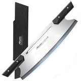 Aihomo 13-Inch Pizza Cutter Rocker Blade, Ultra Sharp 420J1 Japanese Stainless Steel Pizza Knife, Heavy Duty Pizza Slicer with Dual G10 Handle - Waterproof, Dishwasher Safe, Protective Cover