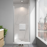 EASYWORC Frameless Pivot Shower Door 30"-32" W x 72" H, Swing Shower Glass Doors with Nano Explosion-Proof Film Tempered Glass 1/4"(6mm) Reversible Installtion, Brushed Nickel Finish