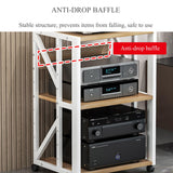 Heavy-Duty AV Media Stand, Versatile Stereo Cabinet with Adjustable Shelves, Rolling Projector Cart for Home Office Entertainment, Compact Audio Equipment Storage, Ideal for TVs, DVDs, Speakers, and