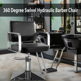 WINEDYOUNG Salon Chairs for Hair Stylist Chair Hydraulic Pump Hair Salon Chair 360 Degree Rotating Barber Chair, Spa Beauty Equipment for Hair Stylists, Tattoo Artists, Cosmetologists (Silvery)