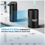 Automatic Soap Dispenser Liquid Touchless: 13.52oz/400ml Wall USB Rechargeable - 4-Level Adjustable, Black