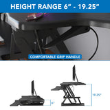 Mount-It! Standing Desk Converter, 48" Wide Sit Stand Desk Riser with Dual Gas Spring Handles