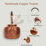 Kkekos Pure Copper Kettle Copper Teapot for Stovetop 1600ml (Type3)