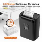 12-Sheet Paper Shredder for Home Office Use, 10-Minute Cross Cut Shredder with 5.5 Gallons Bin, P-4 High Security Heavy Duty Office Shredder Shred CD/Credit Card(C243-A) bonsaii