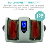 Best Choice Products Heated Shiatsu Foot Massager for Pain Relief, Plantar Fasciitis, Neuropathy, Blood Circulation w/Compact Design - Sage Green